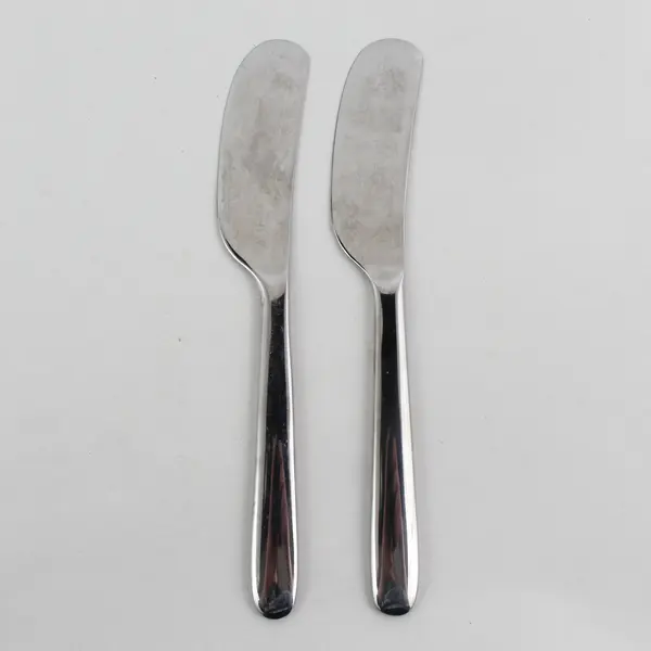 Lot of 2 Gourmet Settings Unknown Rare HTF Pattern SS Butter Knives 7.25" Good
