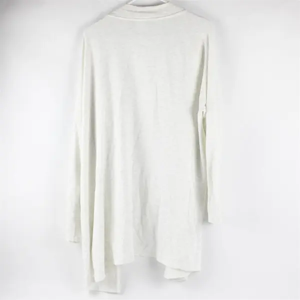 Amazon Essentials Women's L Heather White Lounge Terry Open-Front Cardigan 