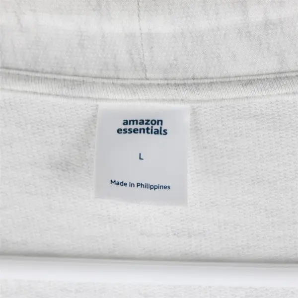 Amazon Essentials Women's L Heather White Lounge Terry Open-Front Cardigan 