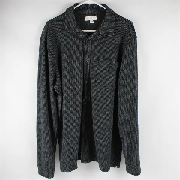 Free Assembly Women's XL Black Thick Houndstooth Cotton Plaid Button Down Shirt