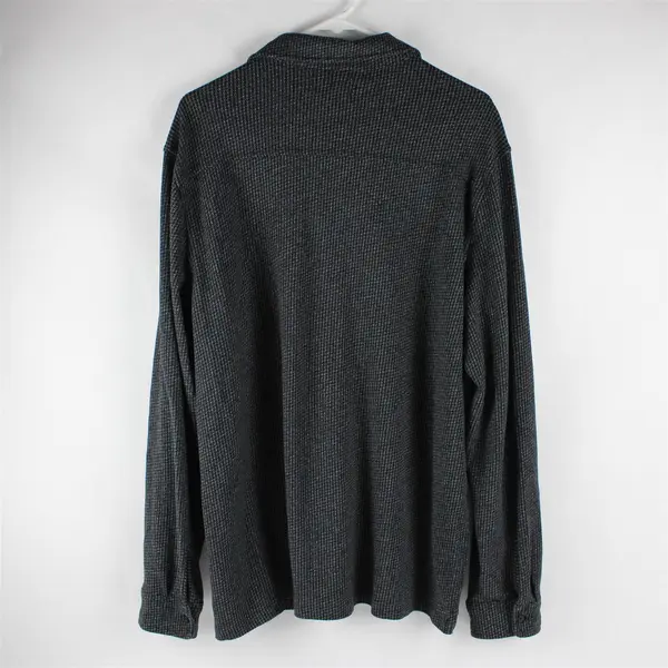 Free Assembly Women's XL Black Thick Houndstooth Cotton Plaid Button Down Shirt