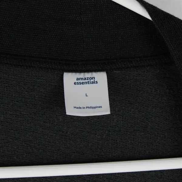  Amazon Essentials Women's L Black Lounge Terry Open-Front Cardigan