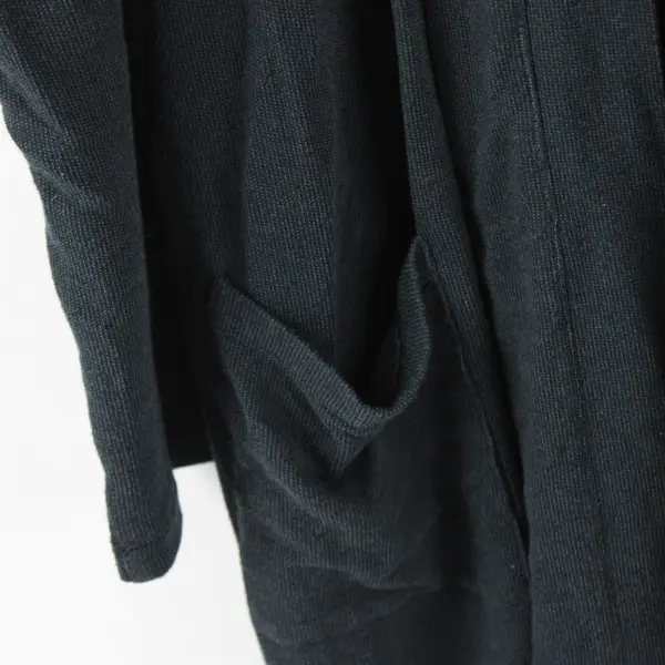  Amazon Essentials Women's L Black Lounge Terry Open-Front Cardigan