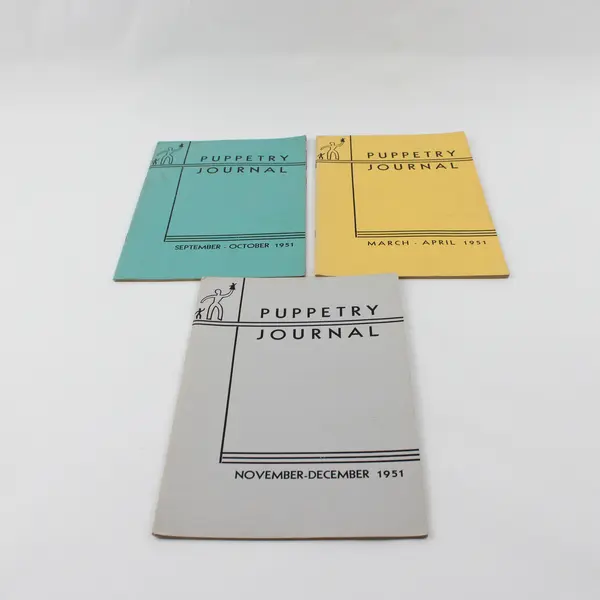 Lot of 3 Vintage Puppetry Journal 1951 March/April Sept/Oct Nov/Dec Good
