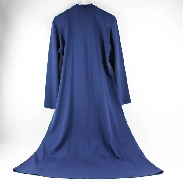 Vintage Liz Claiborne Women's L Navy Blue Wool Blend Long Sleeve Maxi Dress