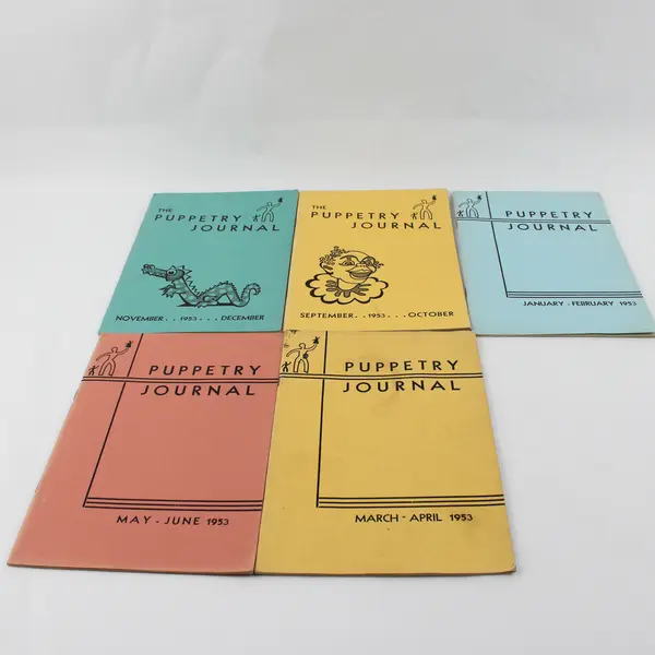 Lot of 5 Vintage Puppetry Journal 1953 January - June & September - December 
