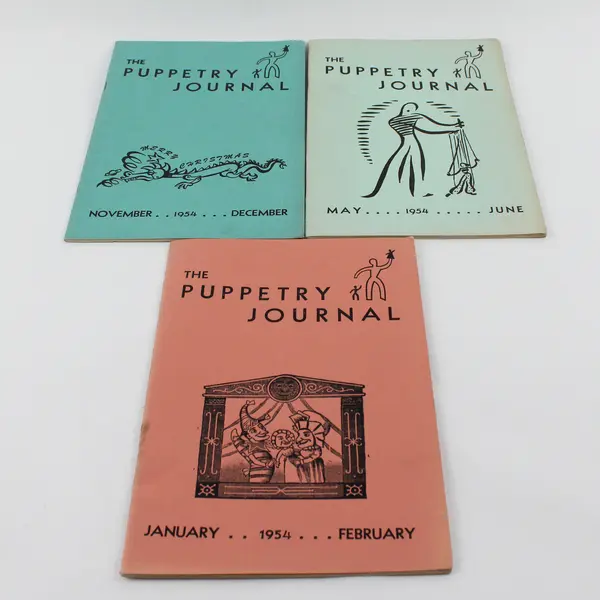 Lot of 3 Vintage Puppetry Journal 1954 Jan/Feb May/June Nov/Dec Good Condition
