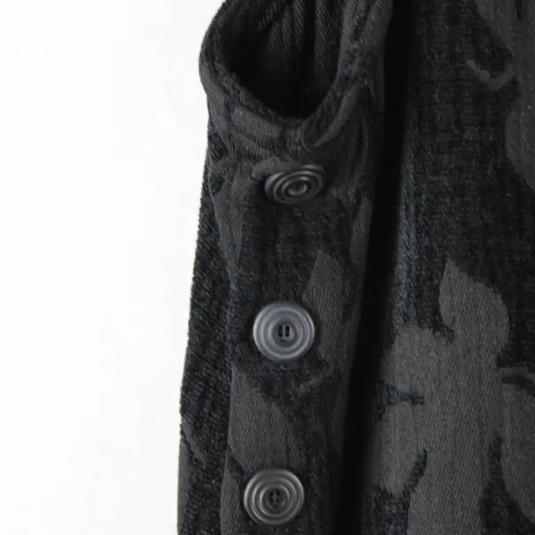 90's Fern Bratten Women's 1X Black Velour Sleeveless Burnout Pattern Maxi Dress