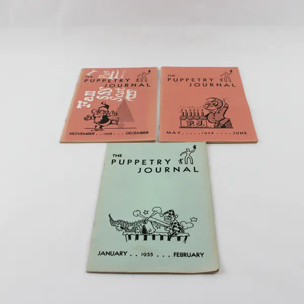 Lot of 3 Vintage Puppetry Journal 1955 Jan/Feb May/June Nov/Dec Good Condition