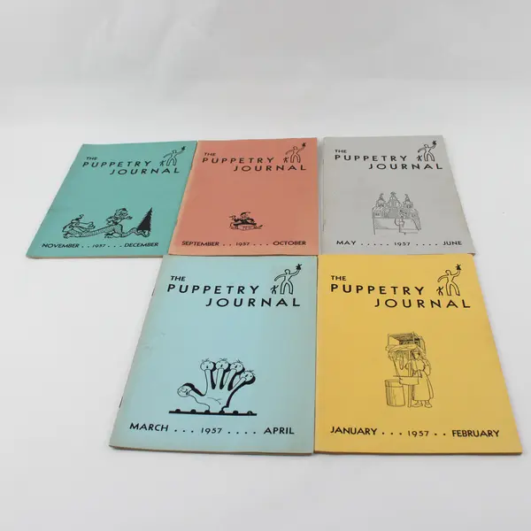 Lot of 5 Vintage Puppetry Journal 1957 Jan - June & Sept - Dec  Good Condition