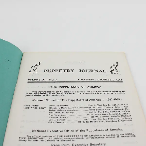 Lot of 5 Vintage Puppetry Journal 1957 Jan - June & Sept - Dec  Good Condition