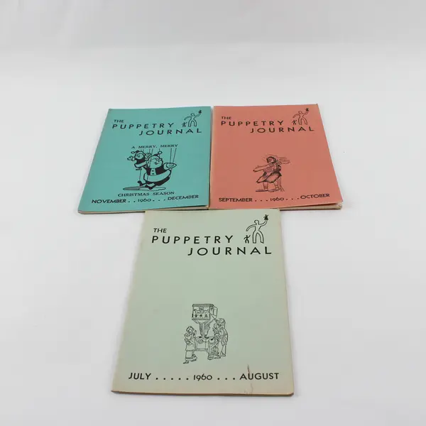 Lot of 3 Vintage Puppetry Journal 1960 July/Aug Sept/Oct Nov/Dec Good Condition