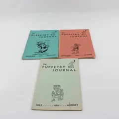 Lot of 3 Vintage Puppetry Journal 1960 July/Aug Sept/Oct Nov/Dec Good Condition