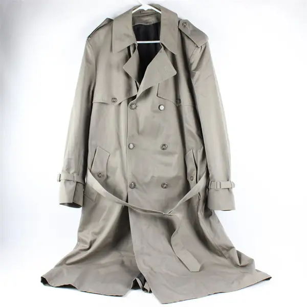 Unbranded Men's 42 Long Beige Double Breasted & Lined Trench Coat