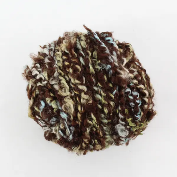 Lot of 2 Large Skeins of Mohair Wool, unbranded Brown/blue & Pink/black 