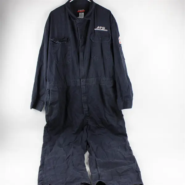 Bulwark Men's XXL Navy Blue Flame Resistant Embroidered Chest "ATS" Coveralls