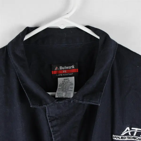 Bulwark Men's XXL Navy Blue Flame Resistant Embroidered Chest "ATS" Coveralls