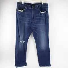 Lucky Brand Men's 38x30 Blue 121 Slim Straight Distressed Denim Jeans