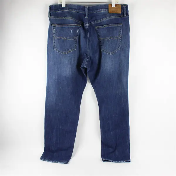 Lucky Brand Men's 38x30 Blue 121 Slim Straight Distressed Denim Jeans