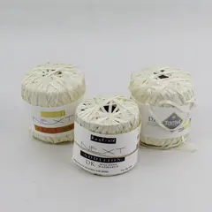 3 Skeins of Hayfield Next Addition Nylon Ribbon, Cream Color