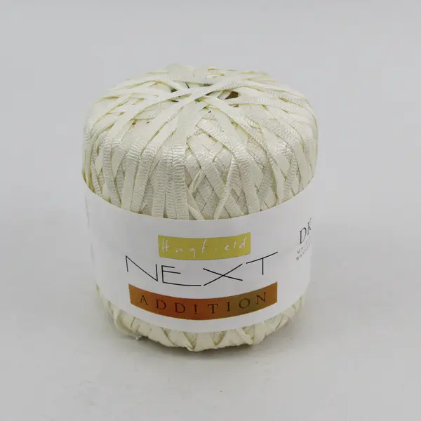 3 Skeins of Hayfield Next Addition Nylon Ribbon, Cream Color