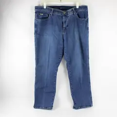 Lee Women's Size 16W Petite Medium Wash Straight Leg Denim Jeans