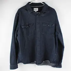 Goodfellow Co Men's XL Spotted Dark Blue Long Sleeve Button Up Heavyweight Shirt