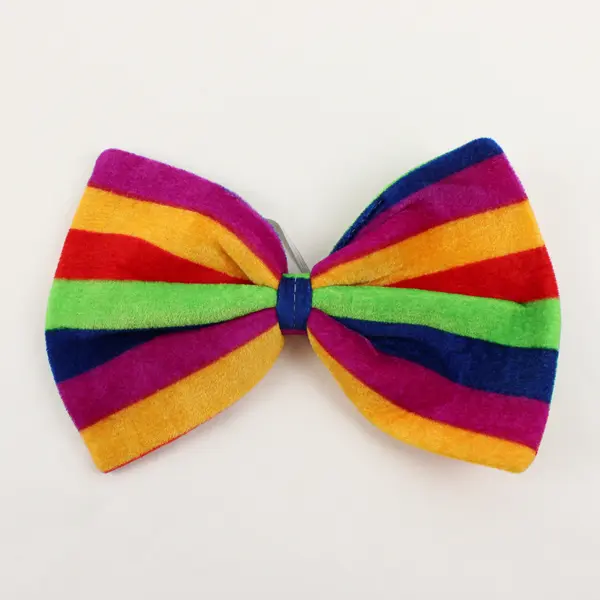 Set Of 2 Unbranded Matching Rainbow Striped Cowboy Hat & Large Bow Tie Costume