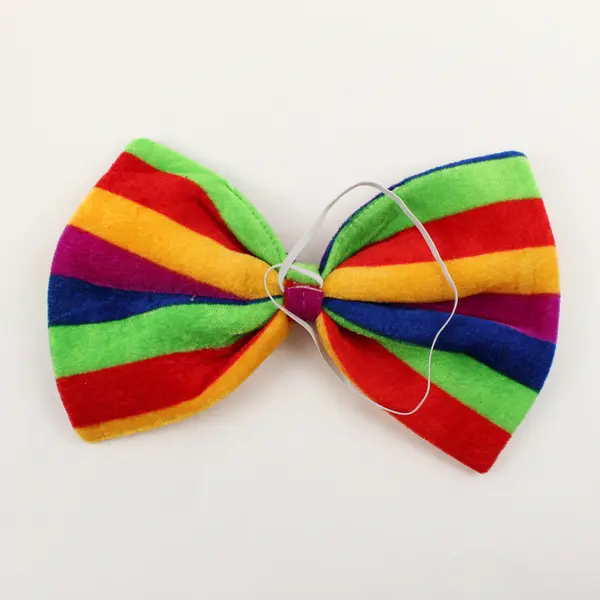 Set Of 2 Unbranded Matching Rainbow Striped Cowboy Hat & Large Bow Tie Costume