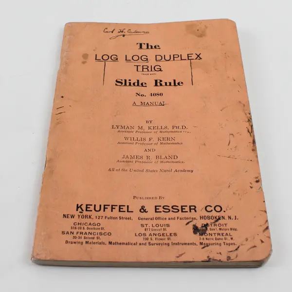 The Log Log Duplex Trig Slide Rule Manual #4080 1939 Paperback Illustrated