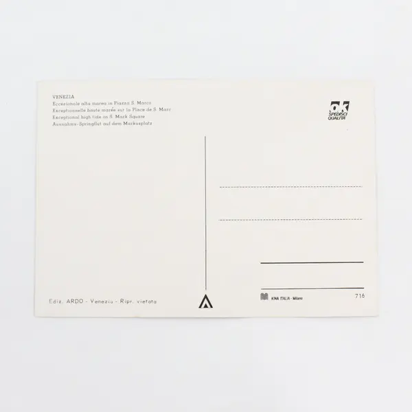 VTG Venice Italy Exceptional High Tide On St Mark Square Color Postcard