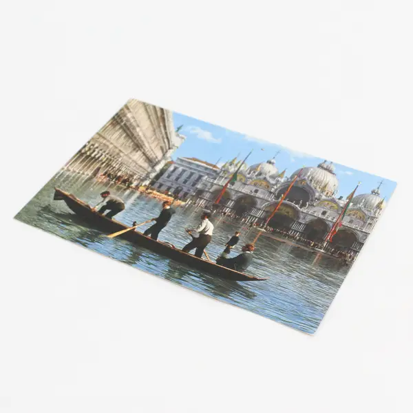 VTG Venice Italy Exceptional High Tide On St Mark Square Color Postcard
