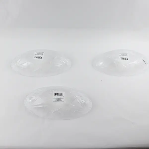 Set of 3 Clear Faceted Plastic Oval Bowls - Crystal Look