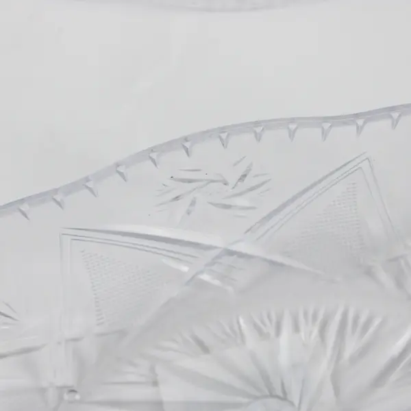 Set of 3 Clear Faceted Plastic Oval Bowls - Crystal Look