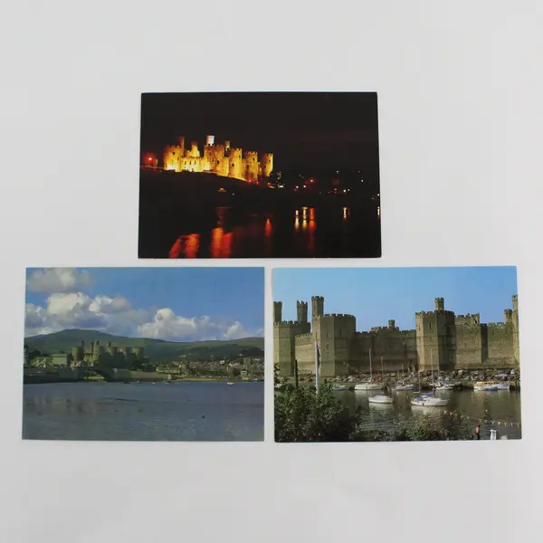 Lot Of 3 Vintage Gwynedd Wales Castle Postcards Caernarfon Conway