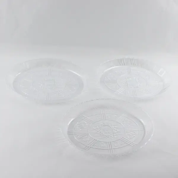 Set of 3 Crystal-Look Plastic Serving Trays 13.25x9.5in New