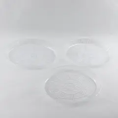 Set of 3 Crystal-Look Plastic Serving Trays 13.25x9.5in New
