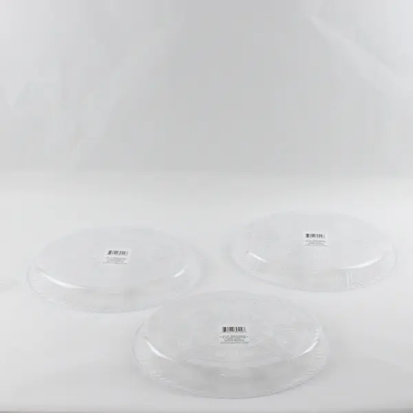 Set of 3 Crystal-Look Plastic Serving Trays 13.25x9.5in New