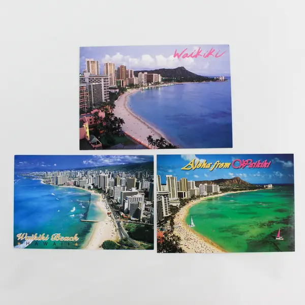 Lot Of 3 Waikiki Beach Hawaii Birds Eye View Postcards Unposted