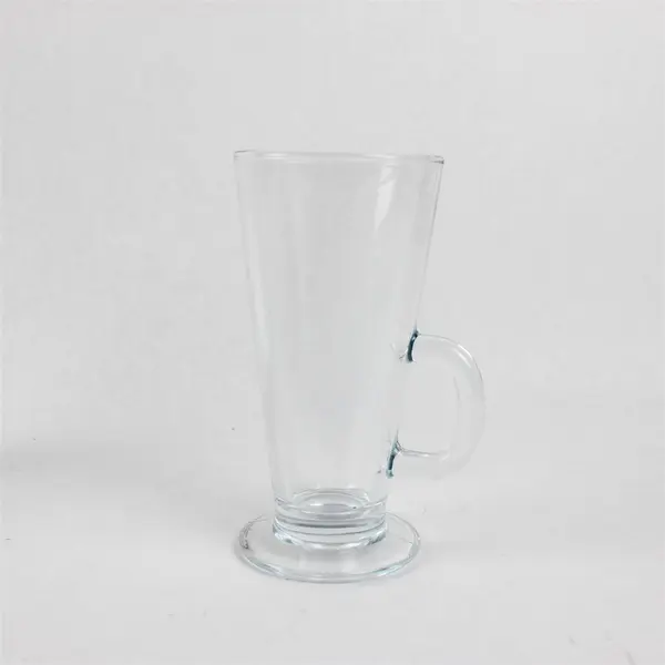 Lot of 4 Clear Glass  Footed Irish Coffee Mugs With Handles