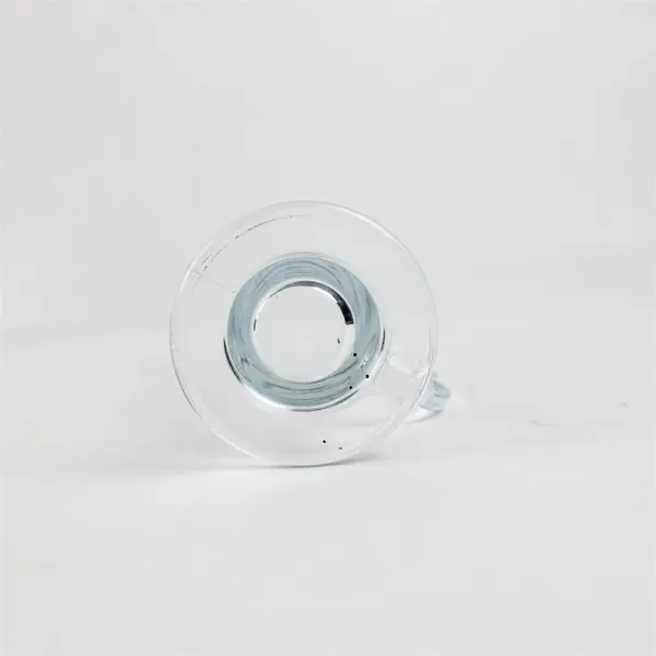 Lot of 4 Clear Glass  Footed Irish Coffee Mugs With Handles