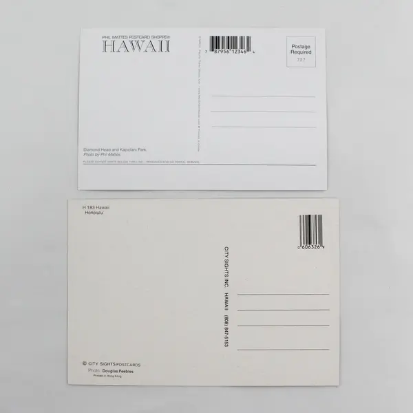 Lot Of 2 Honolulu Hawaii Birds Eye Aerial View Postcards