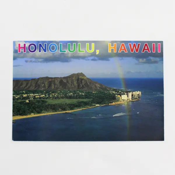 Lot Of 2 Honolulu Hawaii Birds Eye Aerial View Postcards