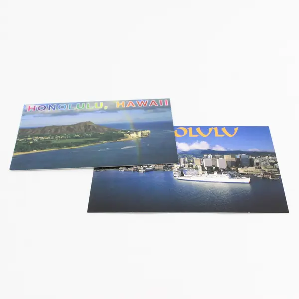 Lot Of 2 Honolulu Hawaii Birds Eye Aerial View Postcards