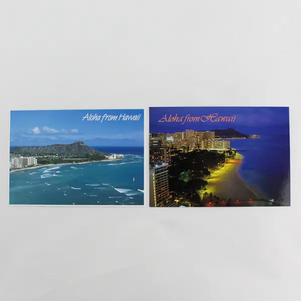 Lot Of 2 Waikiki Diamond Head Hawaii Birds Eye Aerial View Postcards
