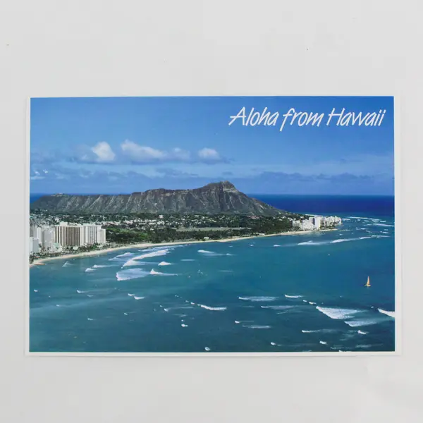 Lot Of 2 Waikiki Diamond Head Hawaii Birds Eye Aerial View Postcards