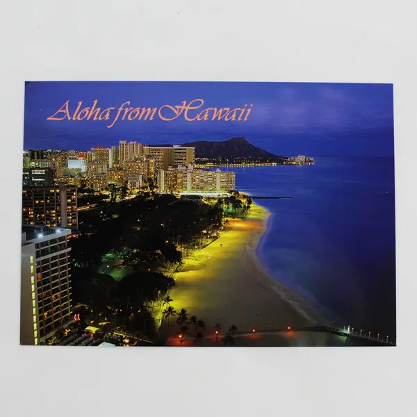 Lot Of 2 Waikiki Diamond Head Hawaii Birds Eye Aerial View Postcards