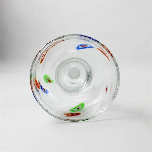 Lot of 3 Crate And Barrel Zazz Millefiori Margarita Glasses 7"