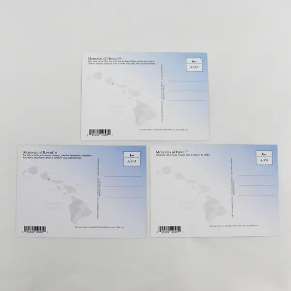 Lot Of 3 Hawaii Postcards Waikiki Beach Aloha Tower Vintage Map