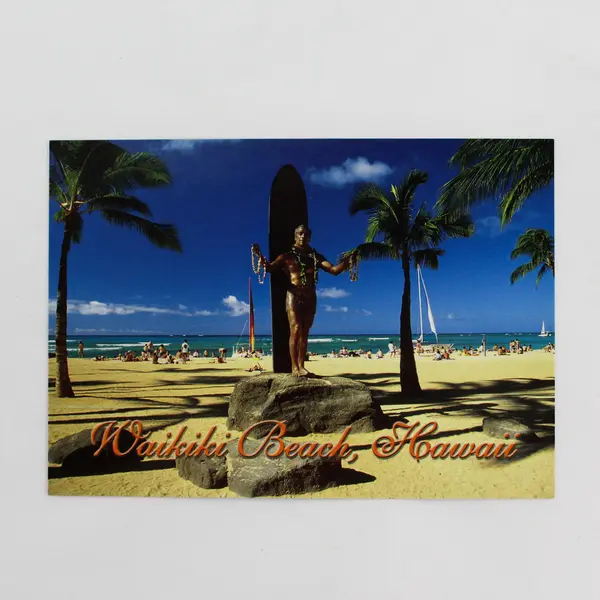 Lot Of 3 Hawaii Postcards Waikiki Beach Aloha Tower Vintage Map